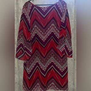 Agb Dress sz 16  boho chic tribal purple red brown
